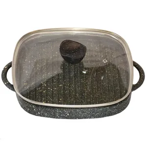 تابه گریل چدنی اُرکا ORCA مدل H Series H3-S سایز 30 به همراه درب و اسپری روغن