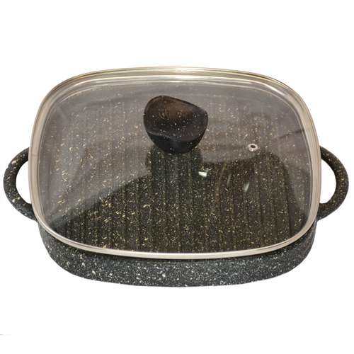 تابه گریل چدنی اُرکا ORCA مدل H Series H3-S سایز 30 به همراه درب و اسپری روغن