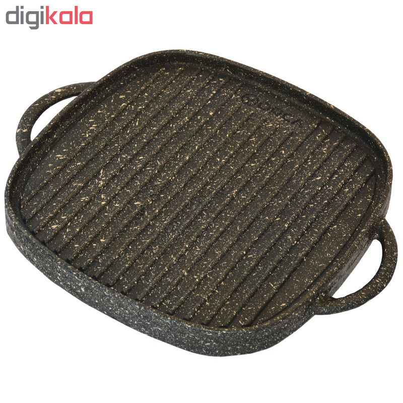 تابه گریل چدنی اُرکا ORCA مدل Hseries H3-SR سایز 30 به همراه درب و انبر طبخ و اسپری روغن