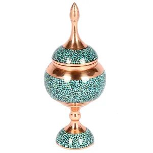 شکلات خوری مسی فیروزه کوب گالری گوهران مدل پایه دار -133