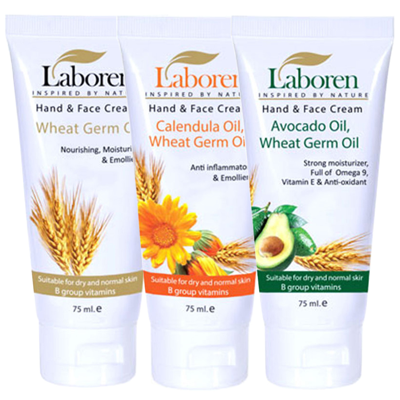 مجموعه کرم تغذیه کننده لابورن مدل Avacado Calendula Tee مجموعه 3 عددی