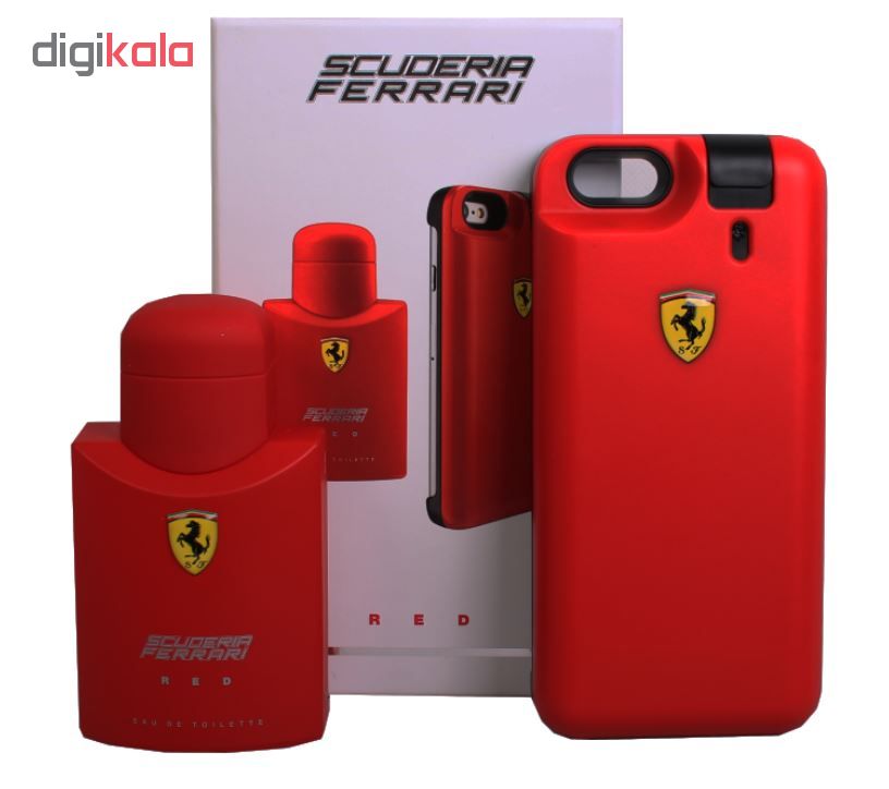 ست ادو تویلت مردانه فراری مدل Scuderia Red حجم 75 میلی لیتر به همراه کاور آیفون دارای عطر حجم 25 میلی لیتر