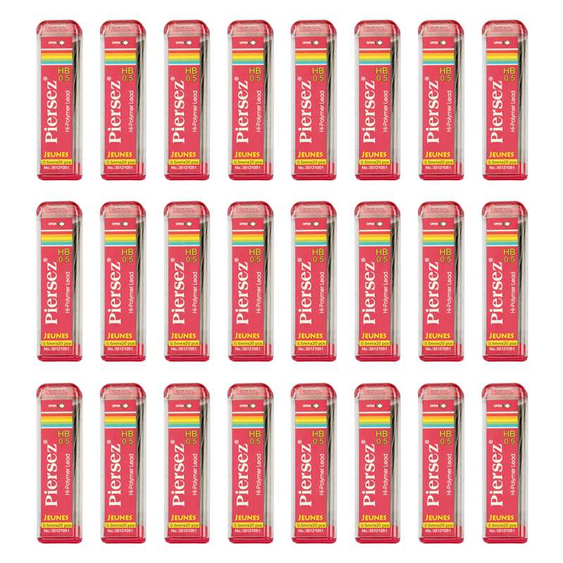 نوک مداد نوکی پییرسز کد PZW0128 مدل ژینس قطر 0.5 میلی متر بسته 24 عددی
