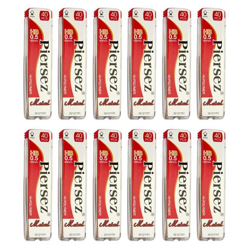 نوک مداد نوکی پییرسز کد PZW0134 مدل متال قطر 0.5 میلی متر بسته 12 عددی