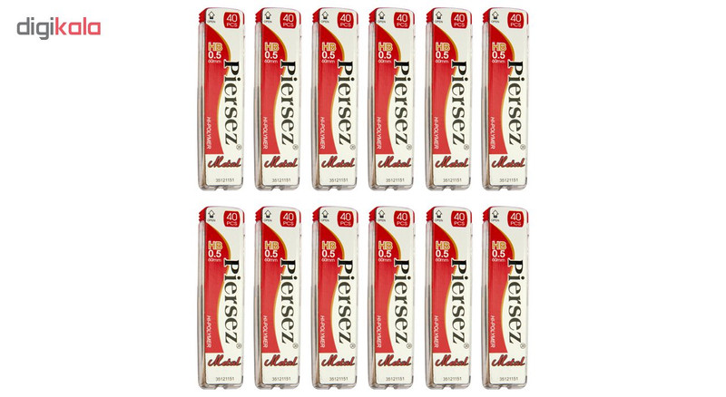 نوک مداد نوکی پییرسز کد PZW0134 مدل متال قطر 0.5 میلی متر بسته 12 عددی