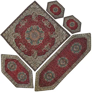 ست 5 تکه رومیزی ترمه طرح ترنج کد 04