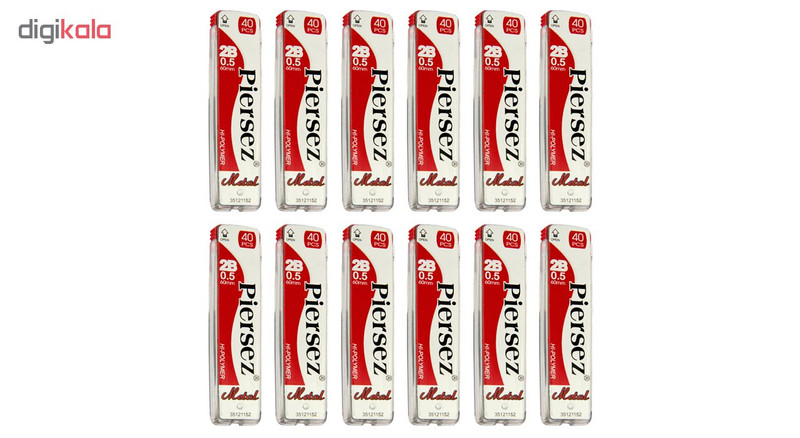 نوک مداد نوکی پییرسز کد PZW0135 مدل متال قطر 0.5 میلی متر بسته 12 عددی