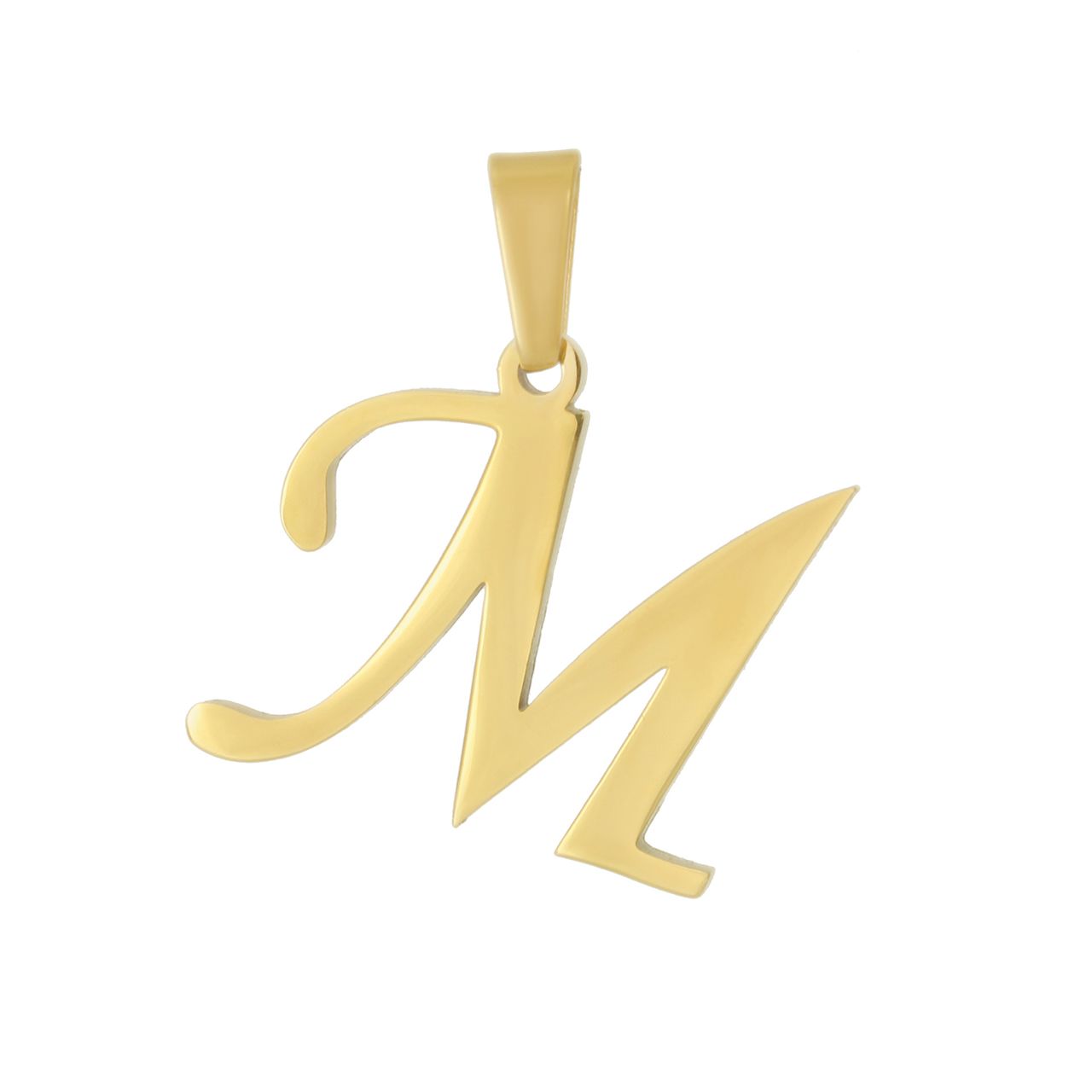 آویز گردنبند طلا 18 عیار جواهری میکا طرح M کد 0110008 -  - 1