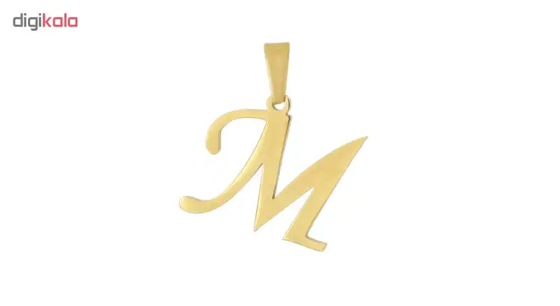 آویز گردنبند طلا 18 عیار جواهری میکا طرح M کد 0110008