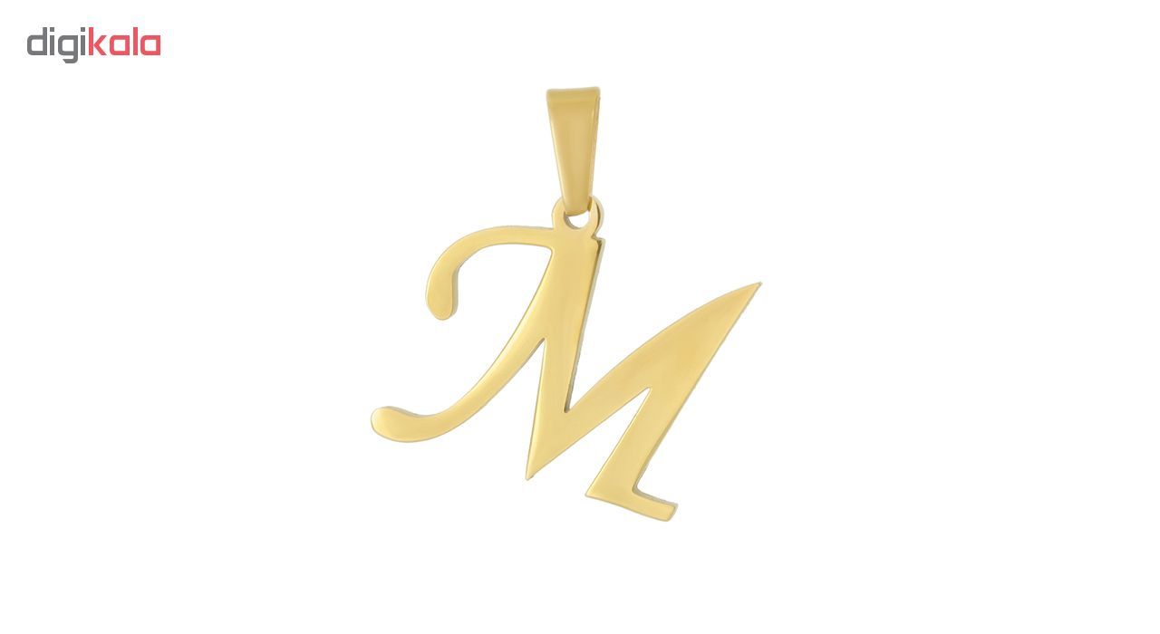 آویز گردنبند طلا 18 عیار جواهری میکا طرح M کد 0110008 -  - 2