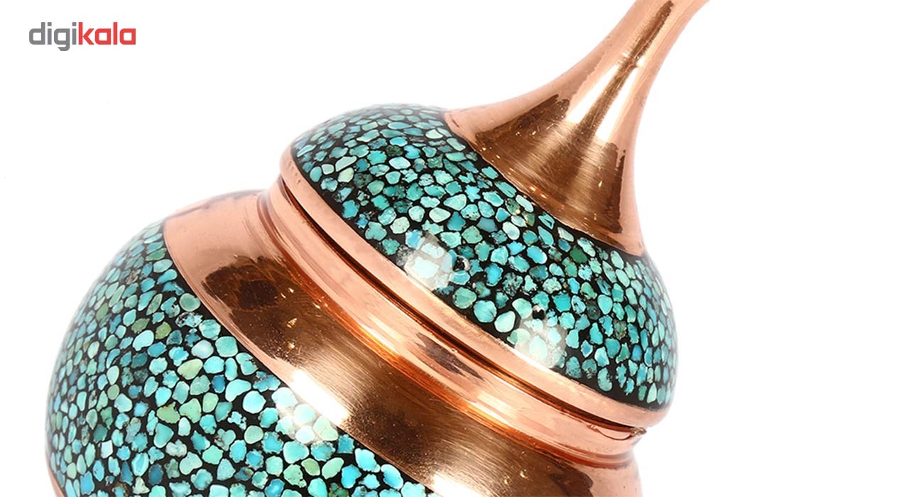 Copper Turquoise inlaying sweet dish, Goharan Gallery, stemware Model