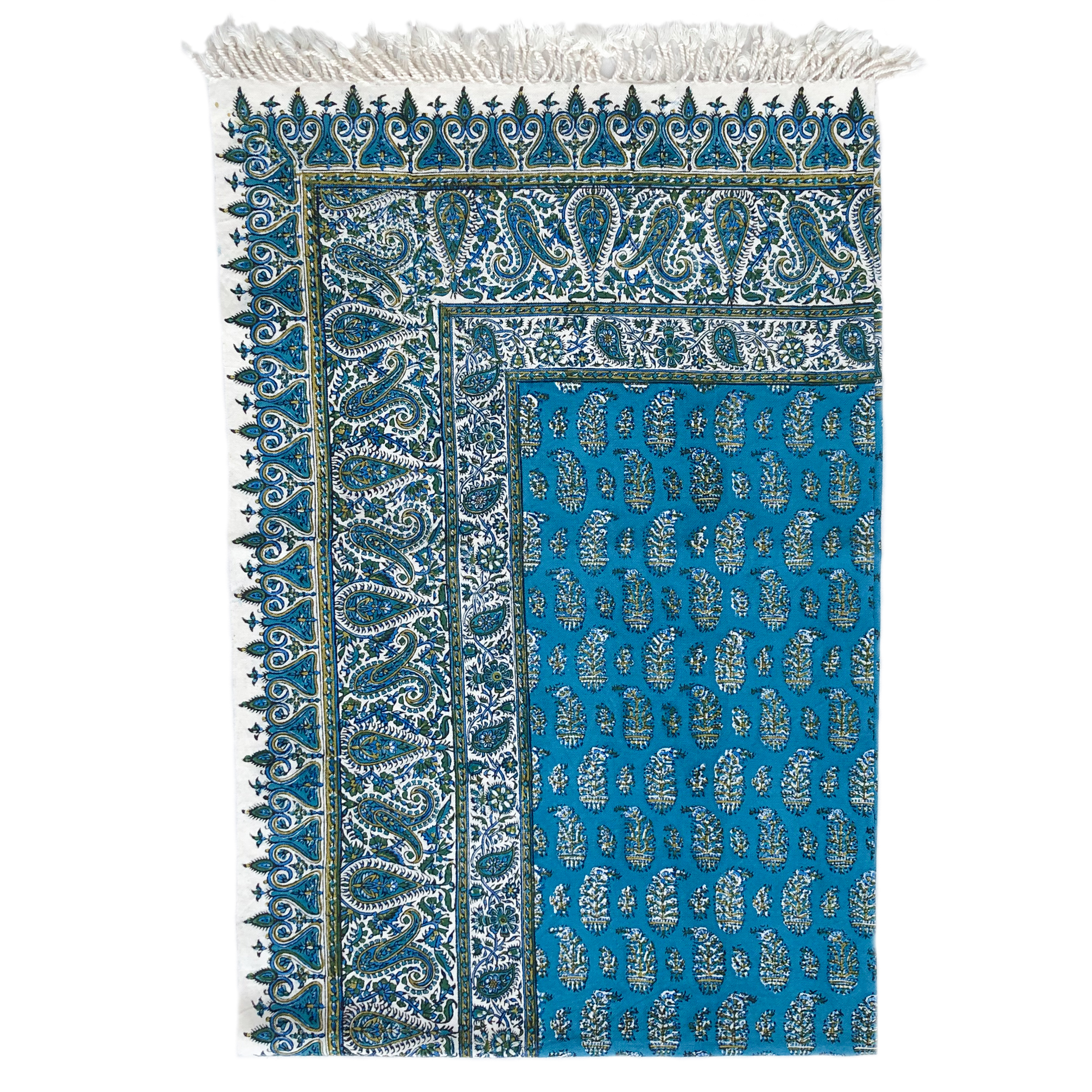 رومیزی قلمكار ممتاز اصفهان اثر عطريان طرح بته جقه مدل G169 سايز 150 * 100 سانتي متر