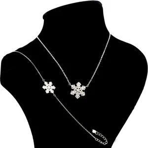 نیم ست نقره زنانه بهارگالری طرح برف مدل Snowflake