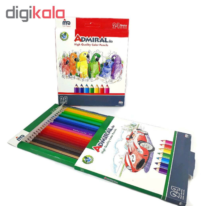 مداد رنگی 24 رنگ آدمیرال کد 761c بسته 6 عددی