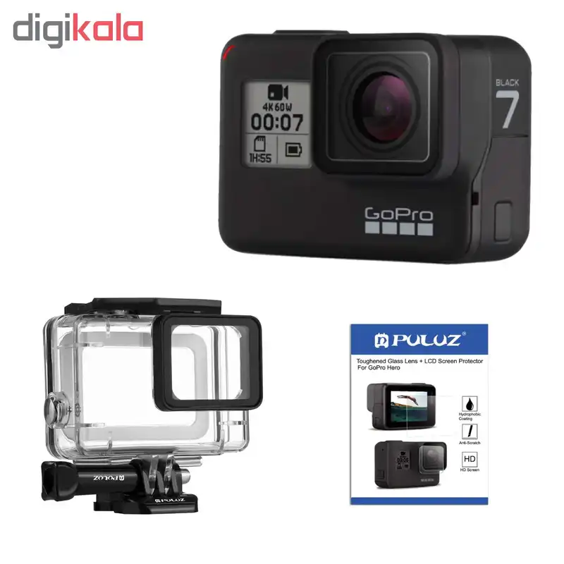 دوربین فیلم برداری ورزشی گوپرو مدل HERO7 Black Quick Stories به همراه لوازم جانبی پلوز