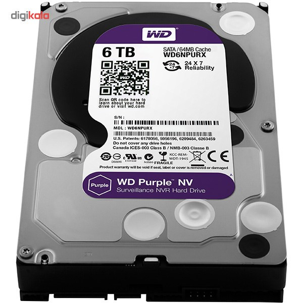 هارددیسک اینترنال وسترن دیجیتال مدل Purple NV WD6NPURX ظرفیت 6 ترابایت