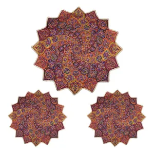 ست سه تکه رومیزی ترمه طرح آبادیس مدل 00-62