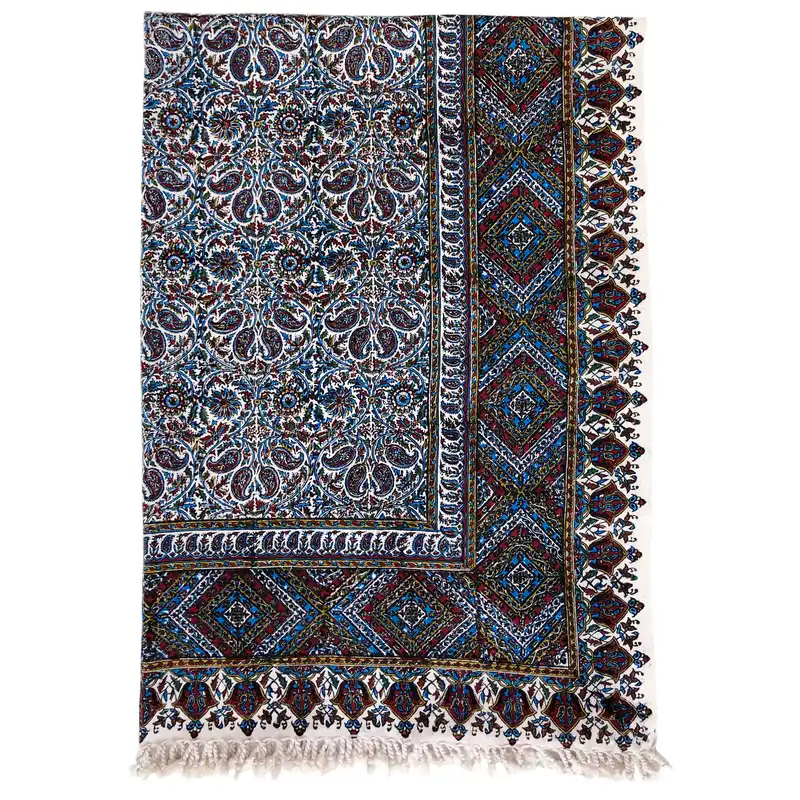 رومیزی قلمکار ممتاز اصفهان طرح گلدان مدل G174