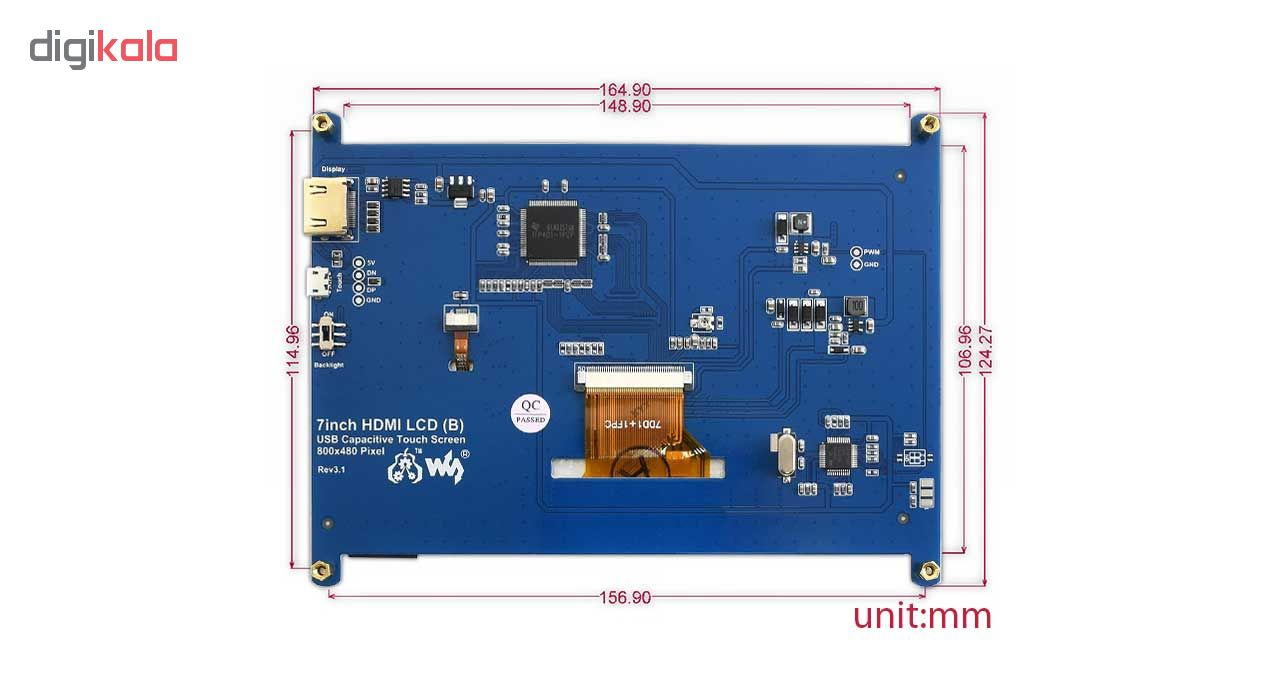 مانیتور ویوشیر مدل Capacitive WS-RPI 7 B سایز 7 اینچ