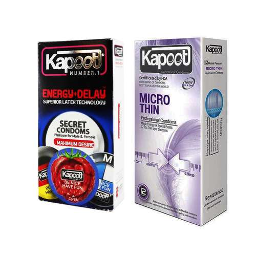 کاندوم کاپوت مدل Micro Thin بسته 12 عددی به همراه کاندوم کاپوت مدل Energy Delay بسته 12 عددی