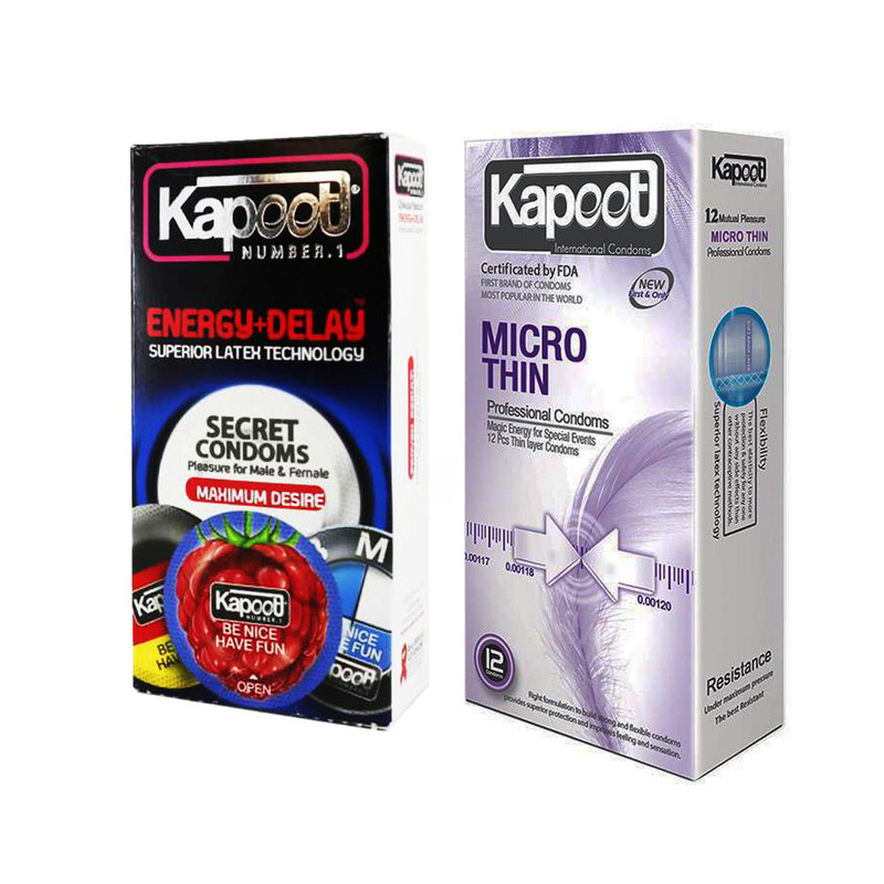 کاندوم کاپوت مدل Micro Thin بسته 12 عددی به همراه کاندوم کاپوت مدل Energy Delay بسته 12 عددی