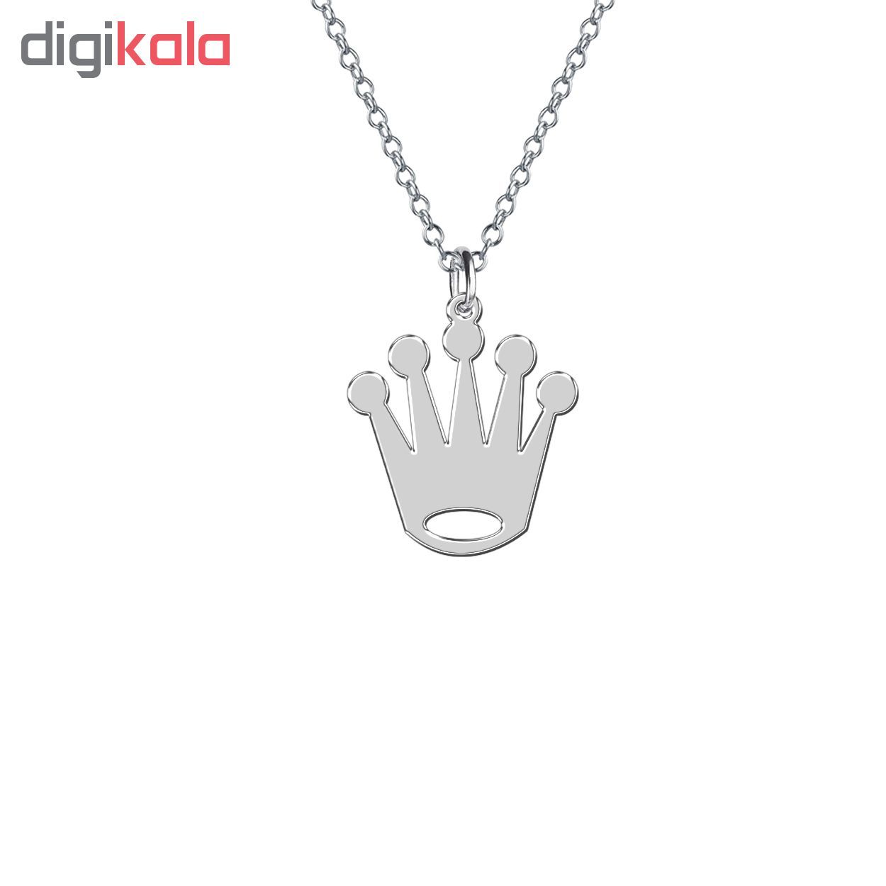 گردنبند نقره زنانه ترمه 1 طرح تاج کد E592 -  - 2