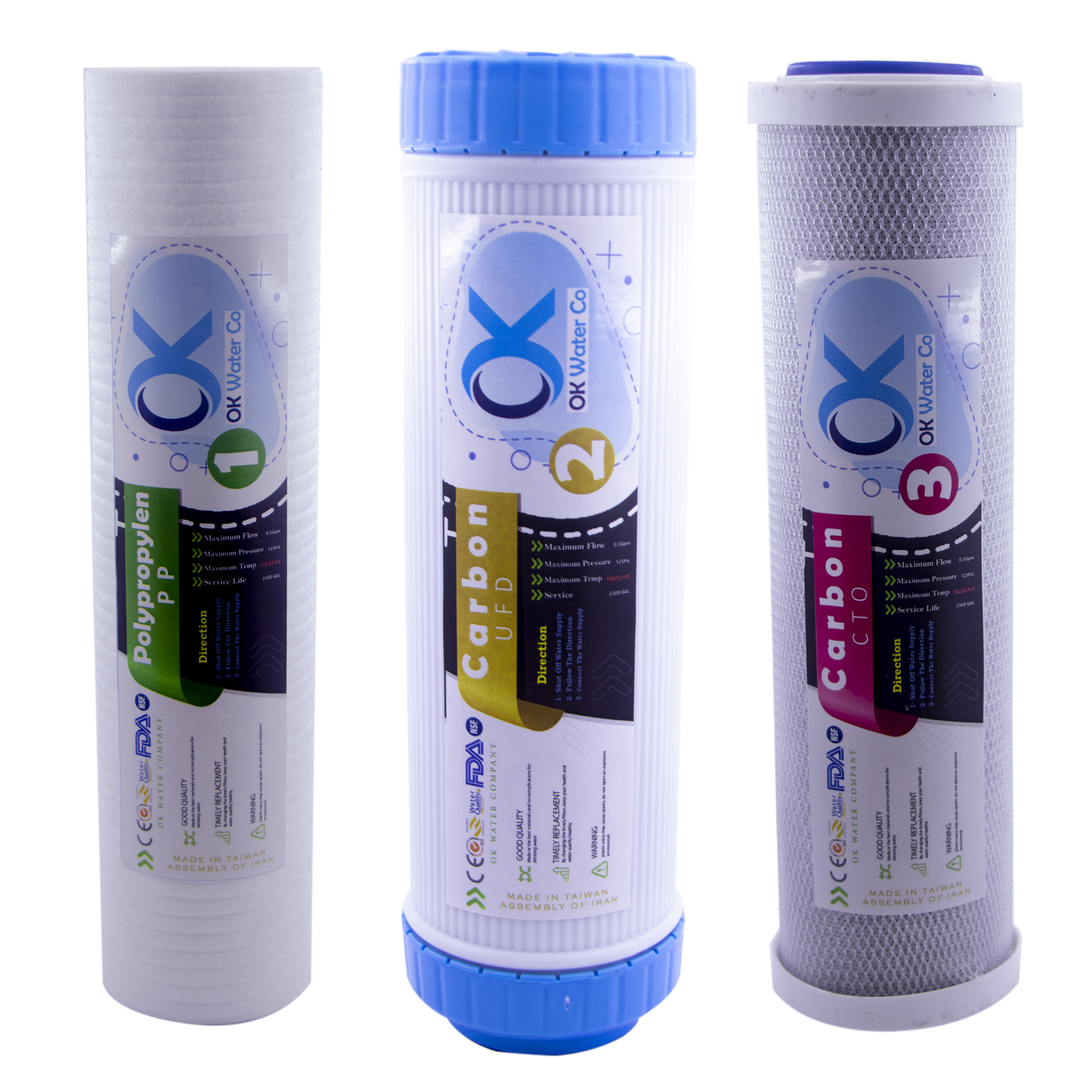 فیلتر تصفیه آب اوکی واتر مدل Filter Pack-ok مجموعه 3 عددی