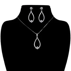 نیم ست نقره آی جواهر طرح رز کد 77195NN