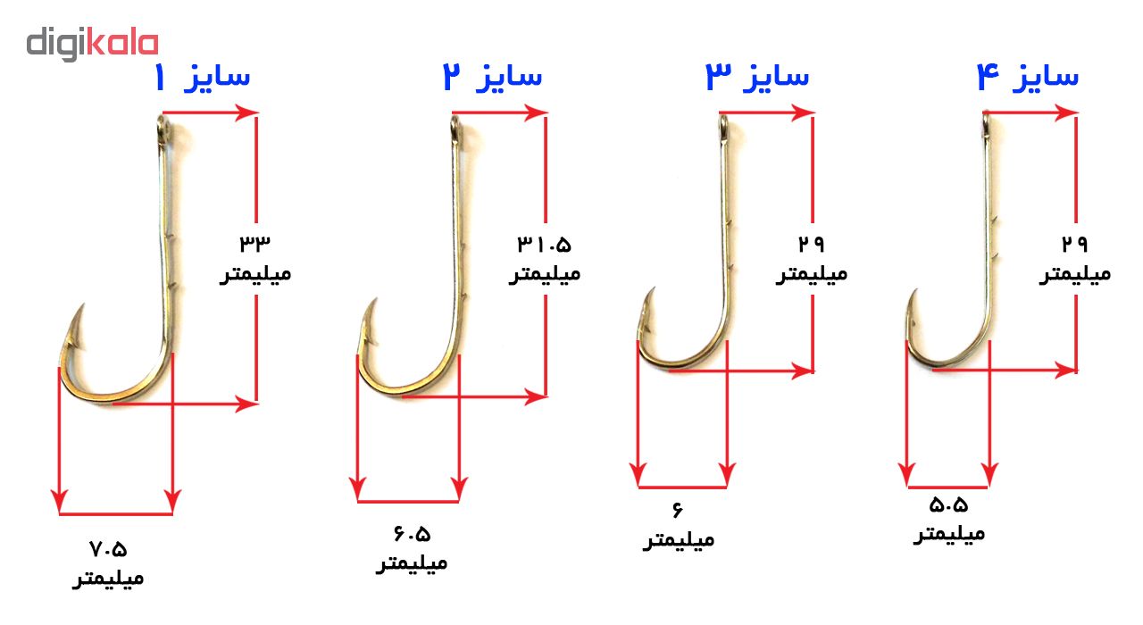 قلاب ماهیگیری سایز 3 مدل ZH-6103 بسته 100 عددی