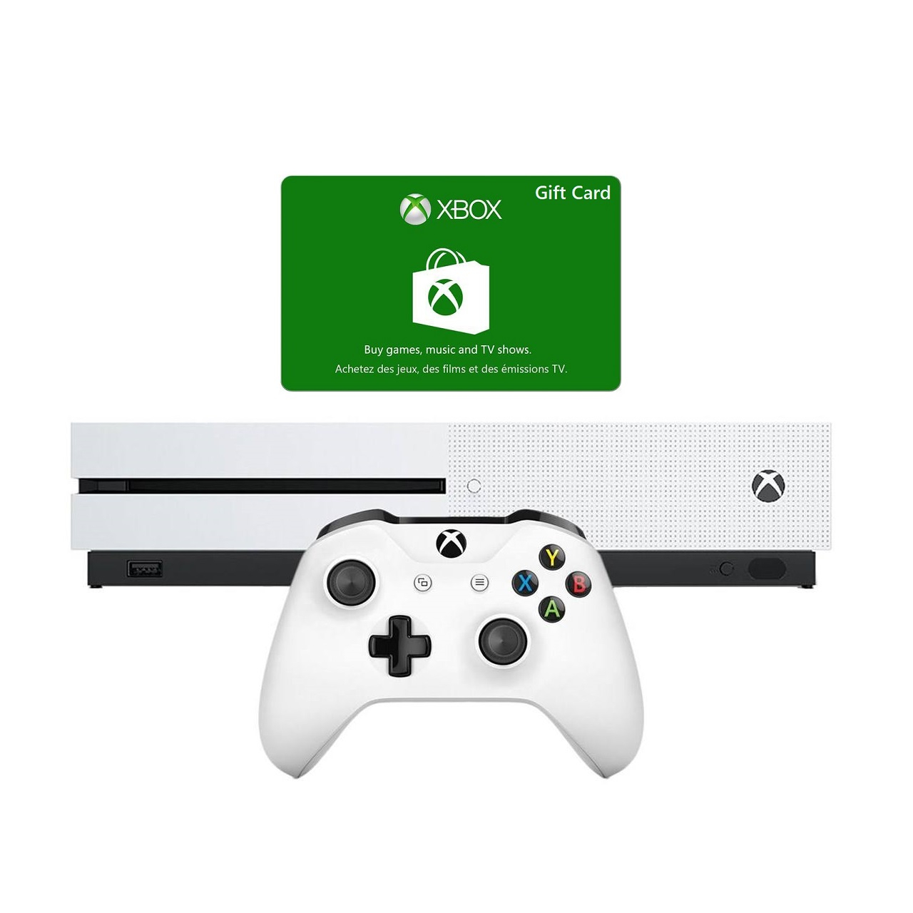 کنسول بازی مایکروسافت مدل Xbox One S ظرفیت 1 ترابایت به همراه گیفت کارت فول بازی