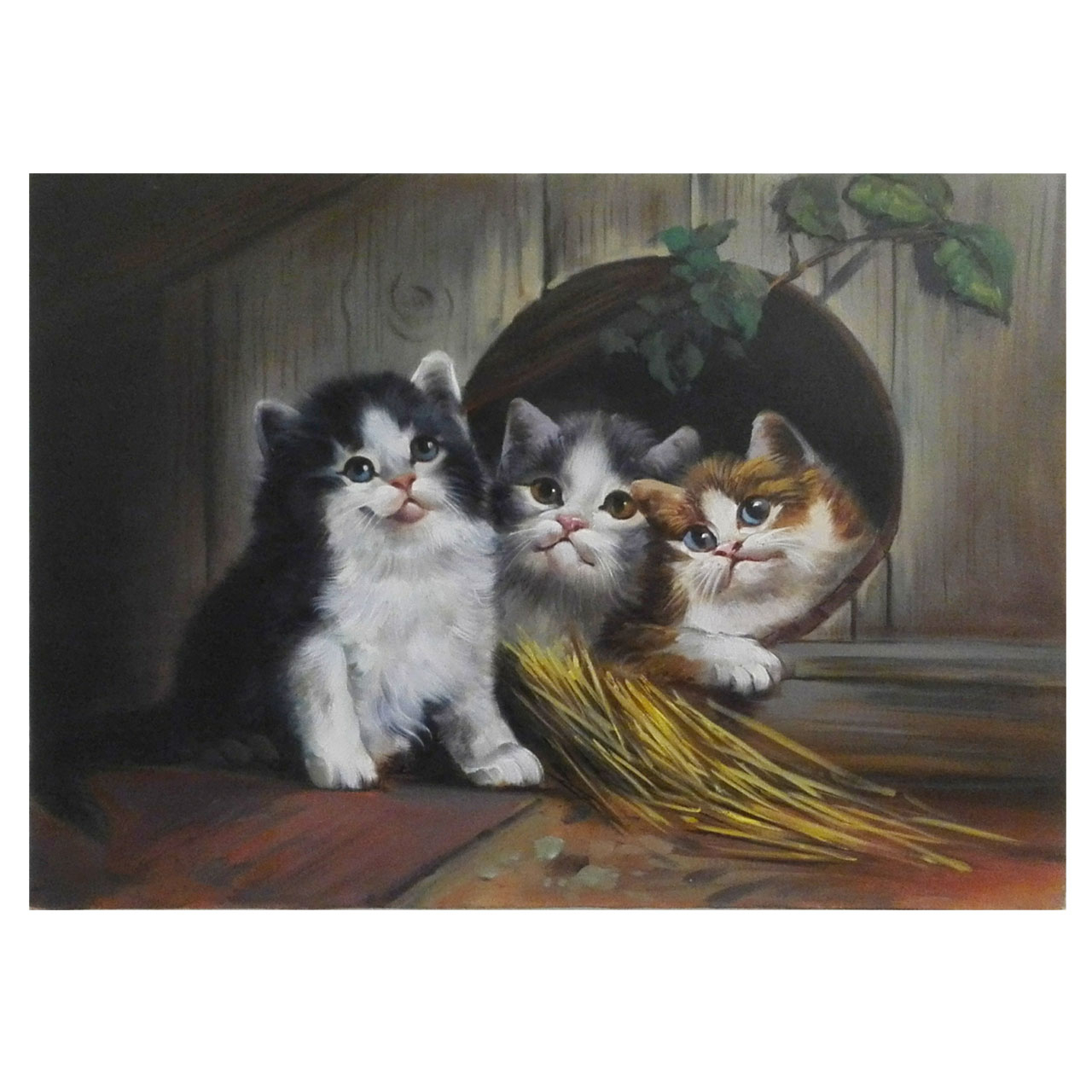 تابلو نقاشی رنگ روغن طرح بچه گربه مدل 3001