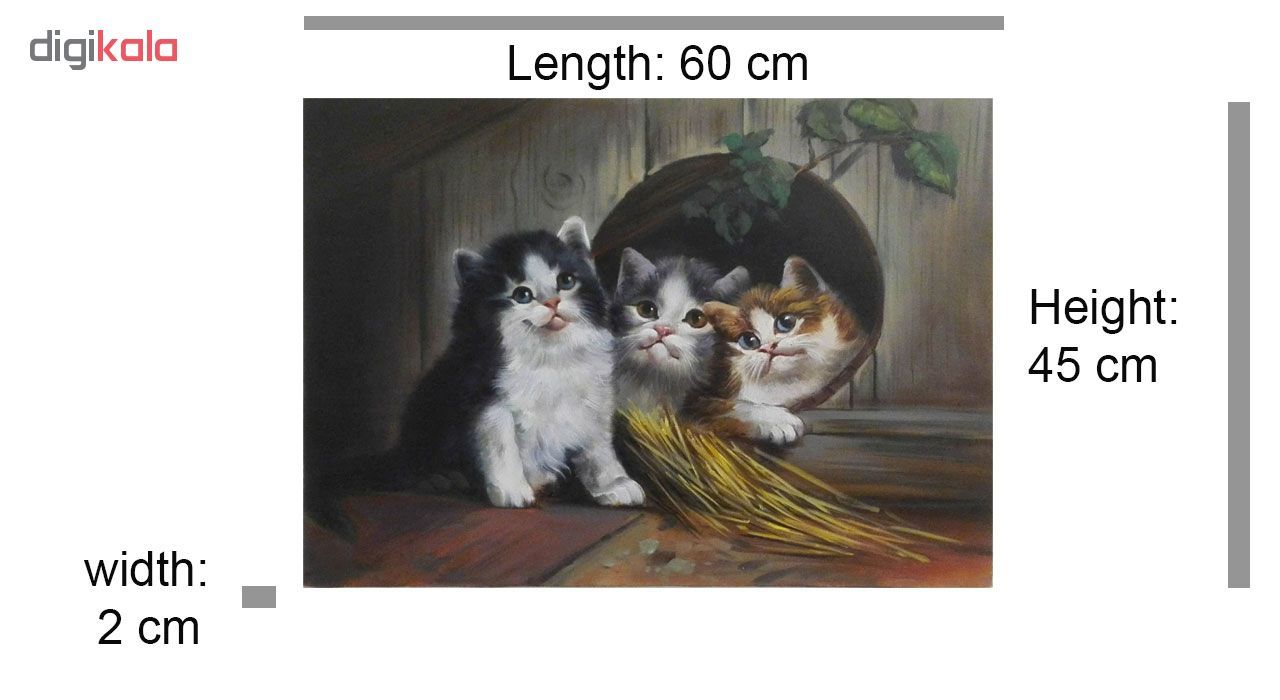 تابلو نقاشی رنگ روغن طرح بچه گربه مدل 3001