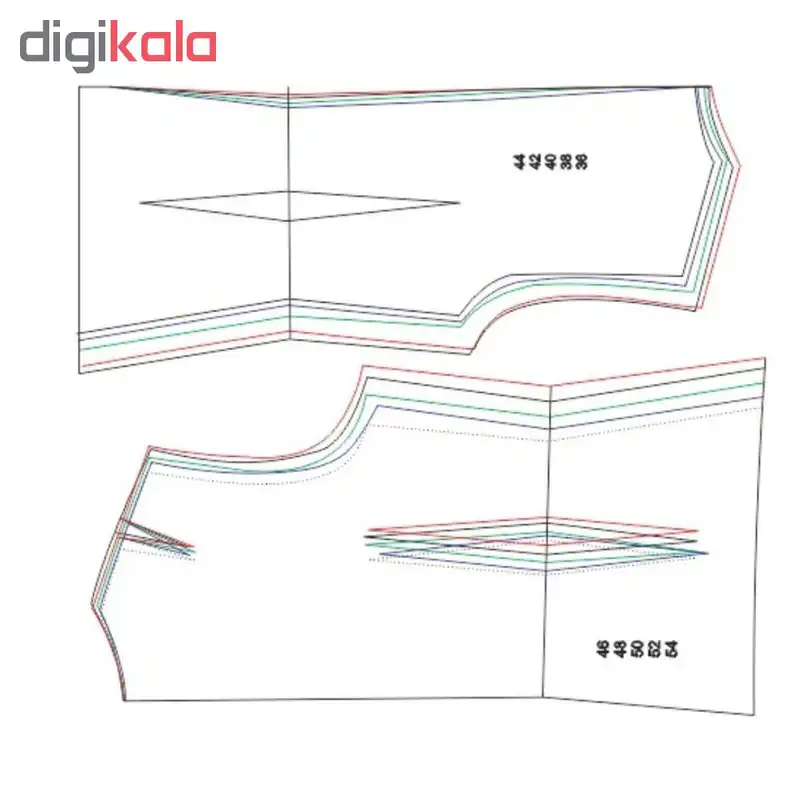 مجموعه 10 عددی الگو خیاطی بالاتنه و آستین زنانه متد abm سایز 36 تا 54