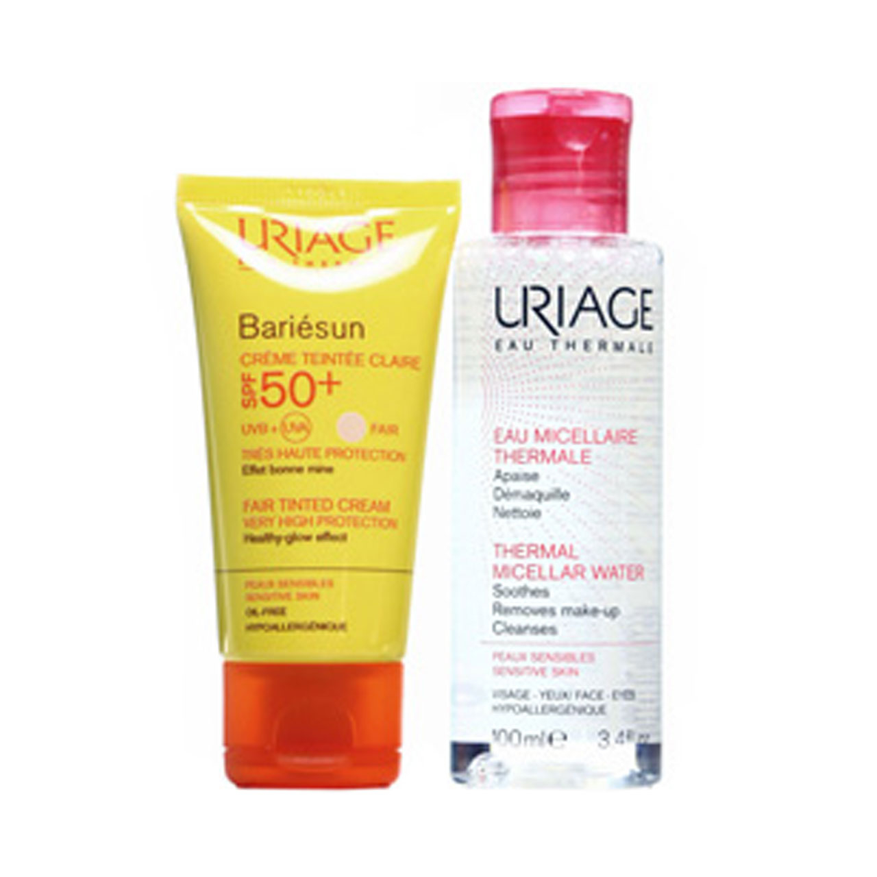 کرم ضد آفتاب رنگی اوریاژ مدل Bariesun به همراه پاک کننده آرایش مدل Micellar Water