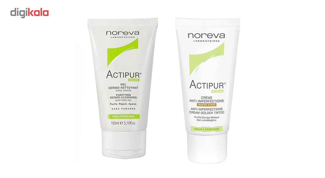 کرم ضد جوش رنگی نوروا مدل Actipur BB Dark Cream حجم 30 میلی لیتر به همراه ژل شوینده