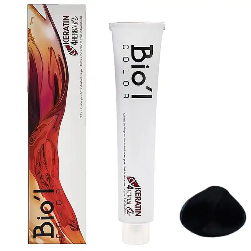 رنگ موی بیول سری Ash مدل HERBAL شماره 1.1 حجم 100 میلی لیتر رنگ مشکی پر کلاغی