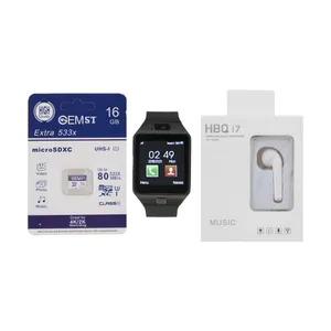 ساعت هوشمند اسمارت بیسون مدل SB-01 به همراه هندزفری اچ بی کیو مدل i7 و کارت حافظه 16 گیگابایتی