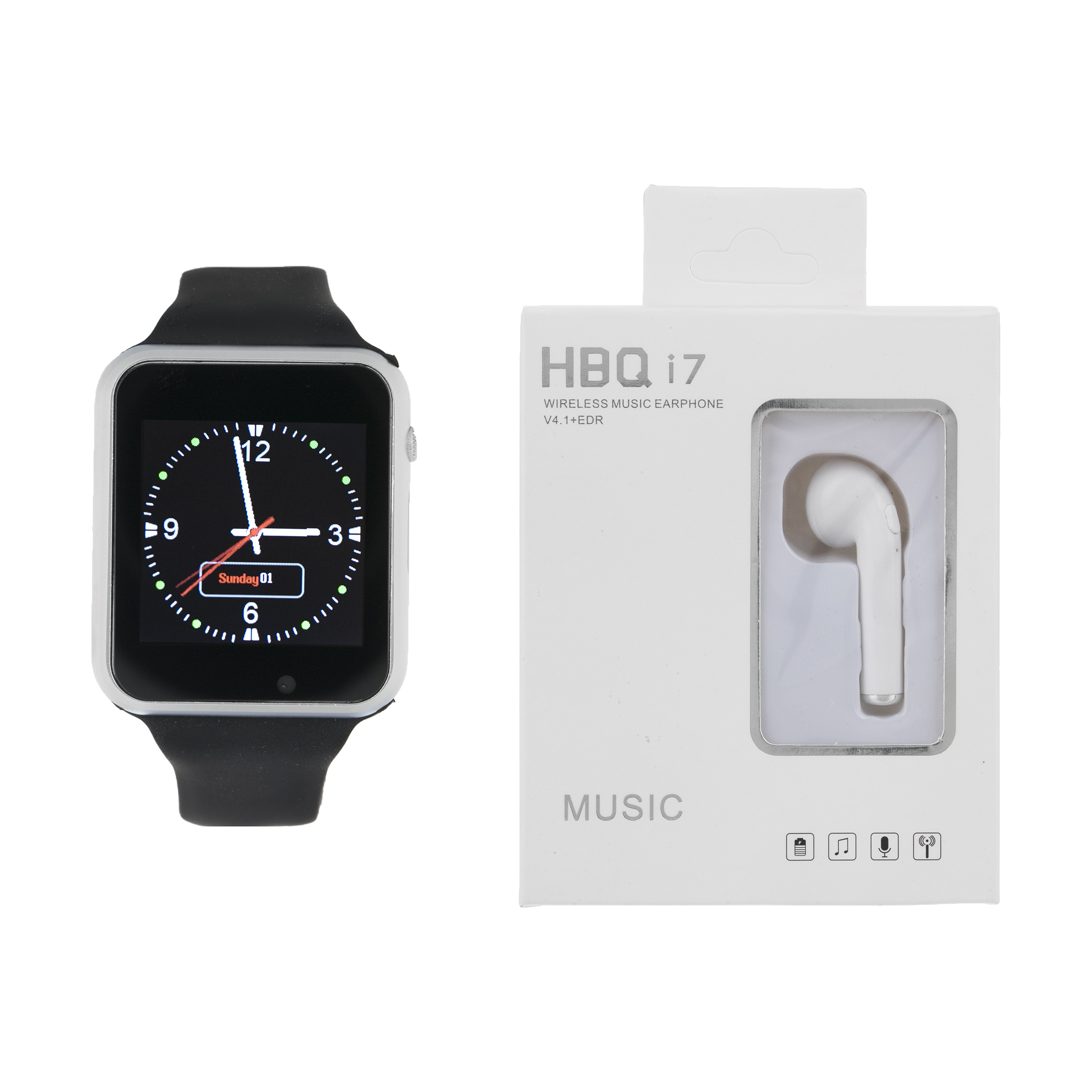 ساعت هوشمند جی-تب مدل W101 Hero به همراه هندزفری اچ بی کیو مدل i7