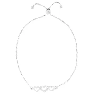 دستبند نقره زنانه آی جواهر طرح قلب کد 77263D