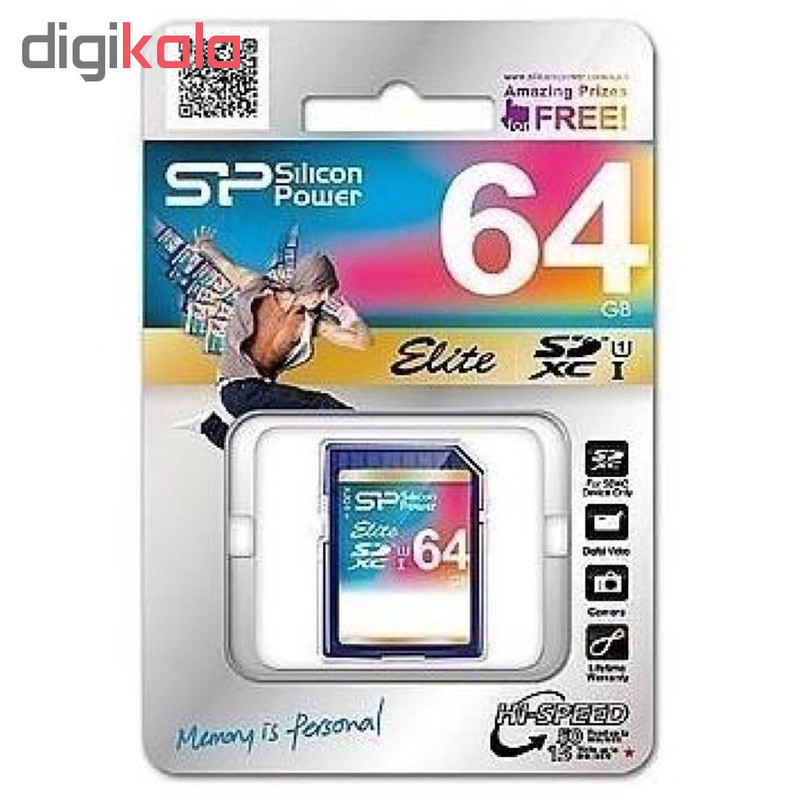 کارت حافظه SDXC سیلیکون پاور مدل Elite کلاس 10 استاندارد UHS-I U1 سرعت 85MBps ظرفیت 64 گیگابایت