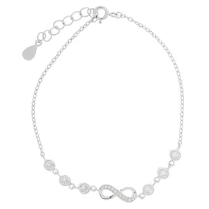 دستبند نقره زنانه آی جواهر طرح بینهایت کد 77278D