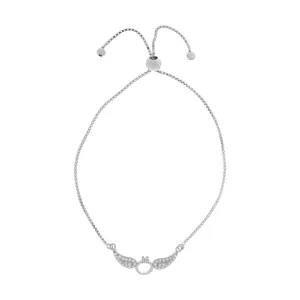 دستبند نقره آی جواهر طرح کویین کد 77280D