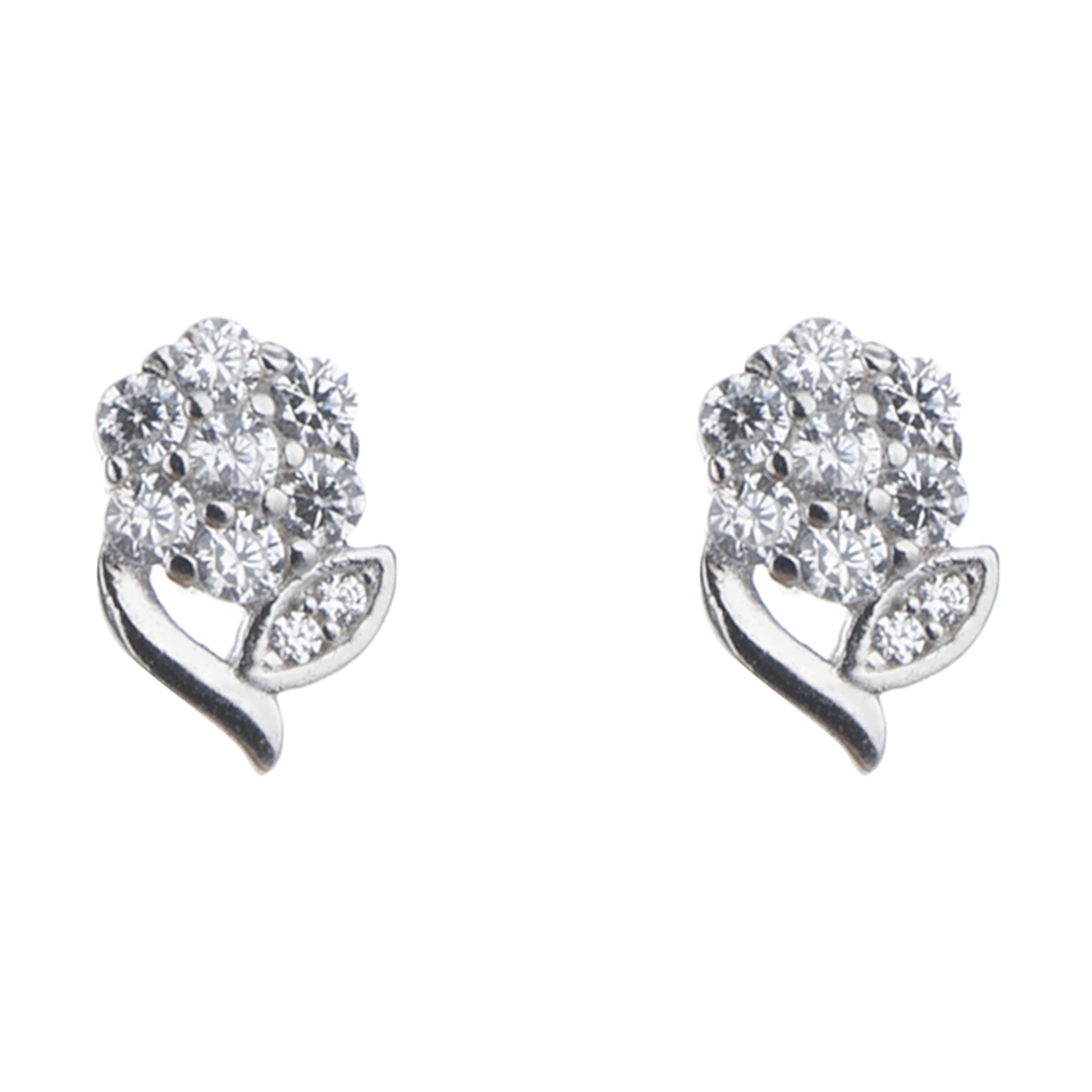 گوشواره نقره آی جواهر طرح فلاور کد 77293SGU
