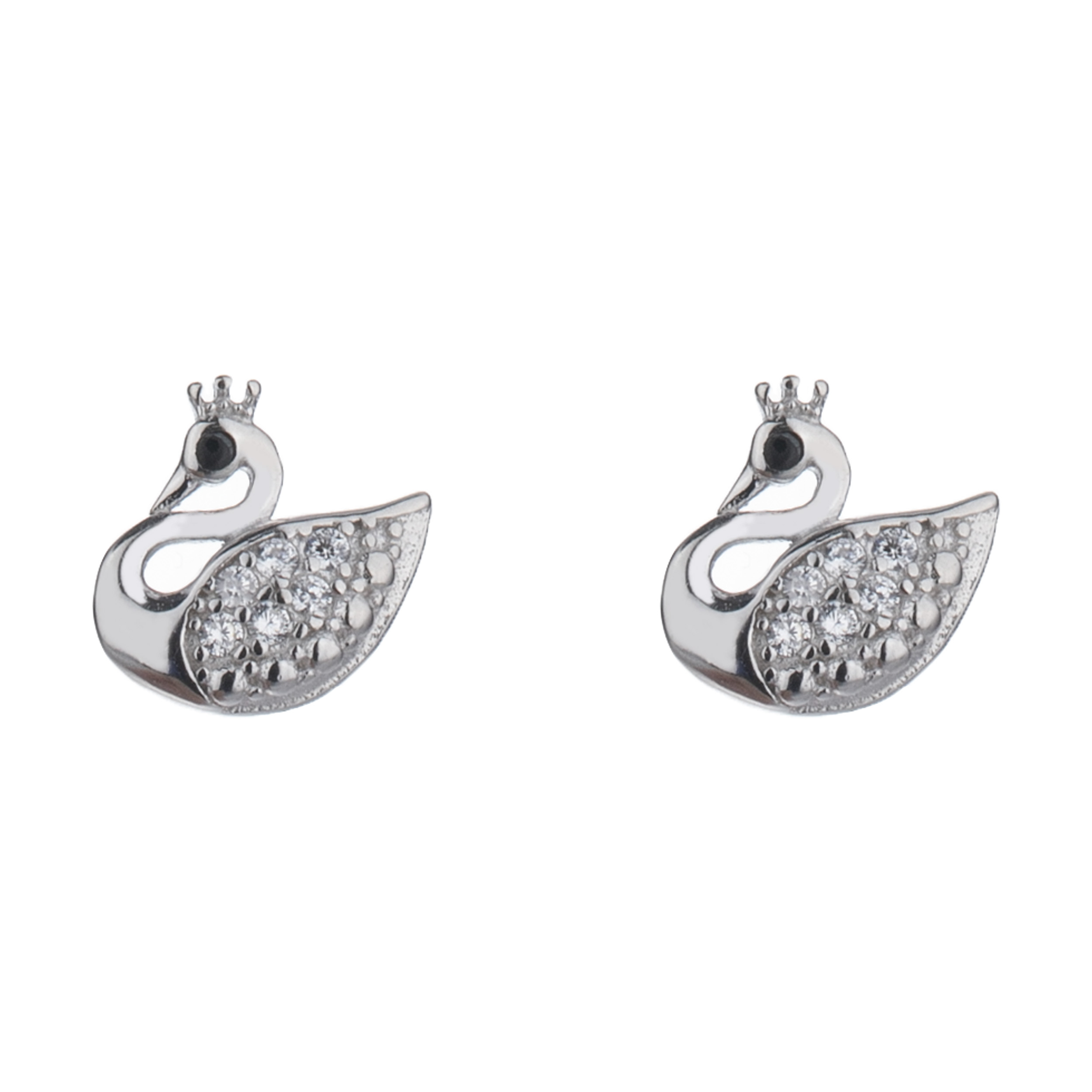 گوشواره نقره آی جواهر طرح قو کد 77294SGU
