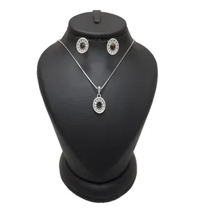 نیم ست نقره زنانه ترمه 1 طرح دایره کد L05