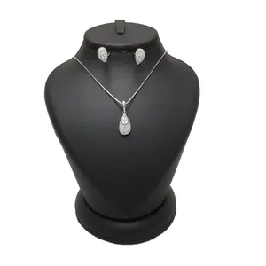 نیم ست نقره زنانه ترمه 1 طرح اشک کد F52