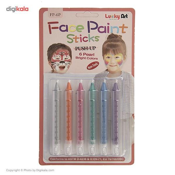 قلم 6 رنگ گریم لاکی آرت مدل Pearl Bright