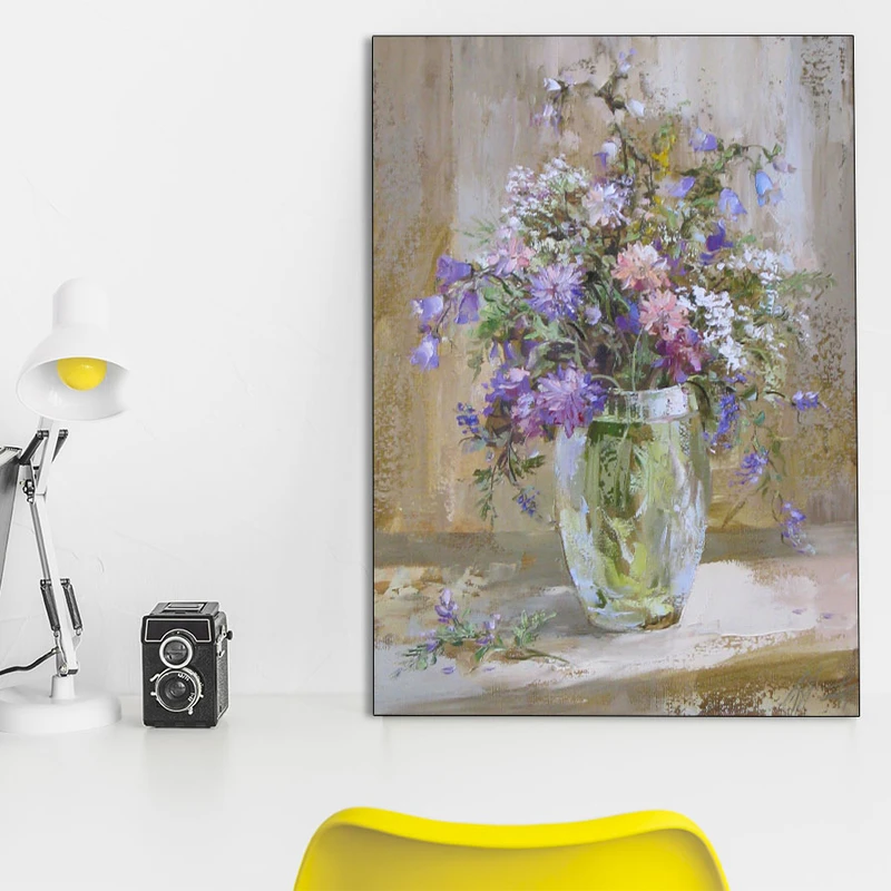 تابلو شاسی گالری استاربوی طرح گل و گلدان مدل Art 37