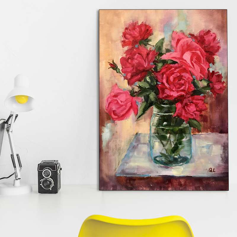 تابلو شاسی گالری استاربوی طرح گل رز مدل Art 38