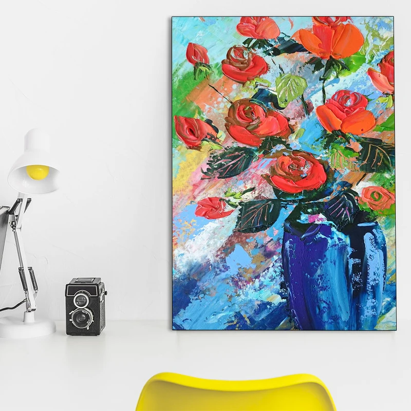 تابلو شاسی گالری استاربوی طرح گل و گلدان مدل Art 63